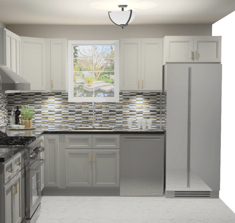 10x10 L - Shape Kitchen Layout Design - Richmond Stone Cabinets - BUILDMYPLACE