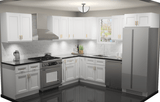 10x10 L - Shape Kitchen Layout Design - Richmond White Cabinets - BUILDMYPLACE