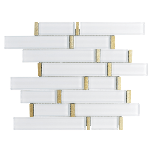 11 x 11 inch Mosaic Tile with White Color and Glossy & Brushed Finish