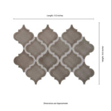 11" X 16" Dove Gray Arabesque Glossy Light Gray Ceramic Mosaic Sheet (11.7SQ FT/CTN) - BUILDMYPLACE