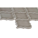 11" X 16" Dove Gray Arabesque Glossy Light Gray Ceramic Mosaic Sheet (11.7SQ FT/CTN) - BUILDMYPLACE