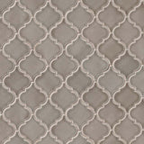 11" X 16" Dove Gray Arabesque Glossy Light Gray Ceramic Mosaic Sheet (11.7SQ FT/CTN) - BUILDMYPLACE