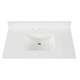49-in Pure White Quartz Single Sink Bathroom Vanity Top ( Snow White) - 49" x 22" x 3/4"