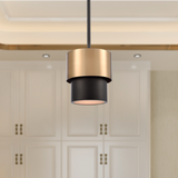 Industrial Pendant Light Brass and Matte Black Hardware with White Alabaster Diffuser, E12 Base