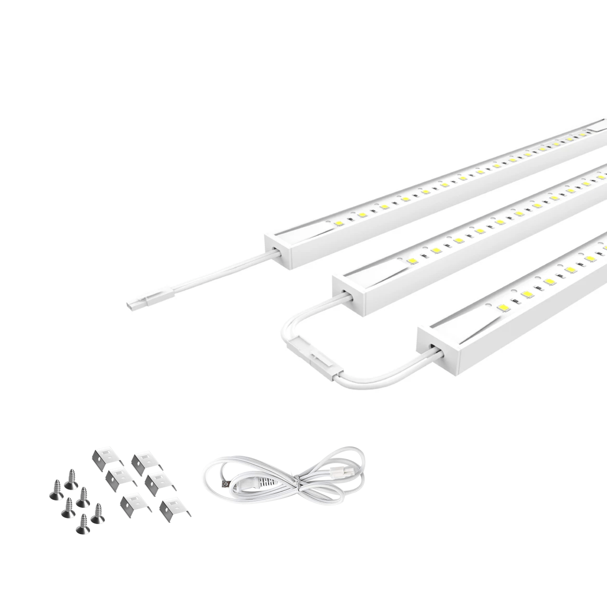 12" Hardwired Under Cabinet Lighting 3Pc Kit - 3x3.6W Linkable Light Bar - 330 Lumens - White - BUILDMYPLACE