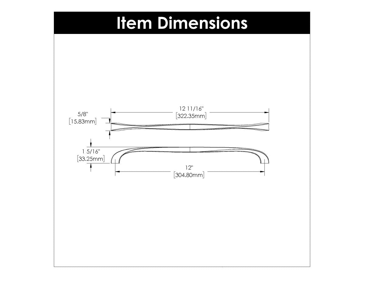 12 Inch cabinet Pull Center to Center - Hickory Hardware - BUILDMYPLACE