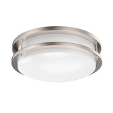 12 Inch Dimmable LED Flush Mount Ceiling Lights, Double Ring, 15W 1050LM, 2700K/3000K/3500K/4000K /5000K Changeable Ceiling Lights, Brushed Nickel Finish Ceiling Lamp For Kitchen Hallway Bedroom Laundry