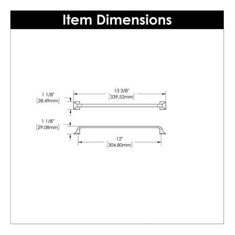 12 Inch Drawer Pulls Center to Center - Hickory Hardware - BUILDMYPLACE