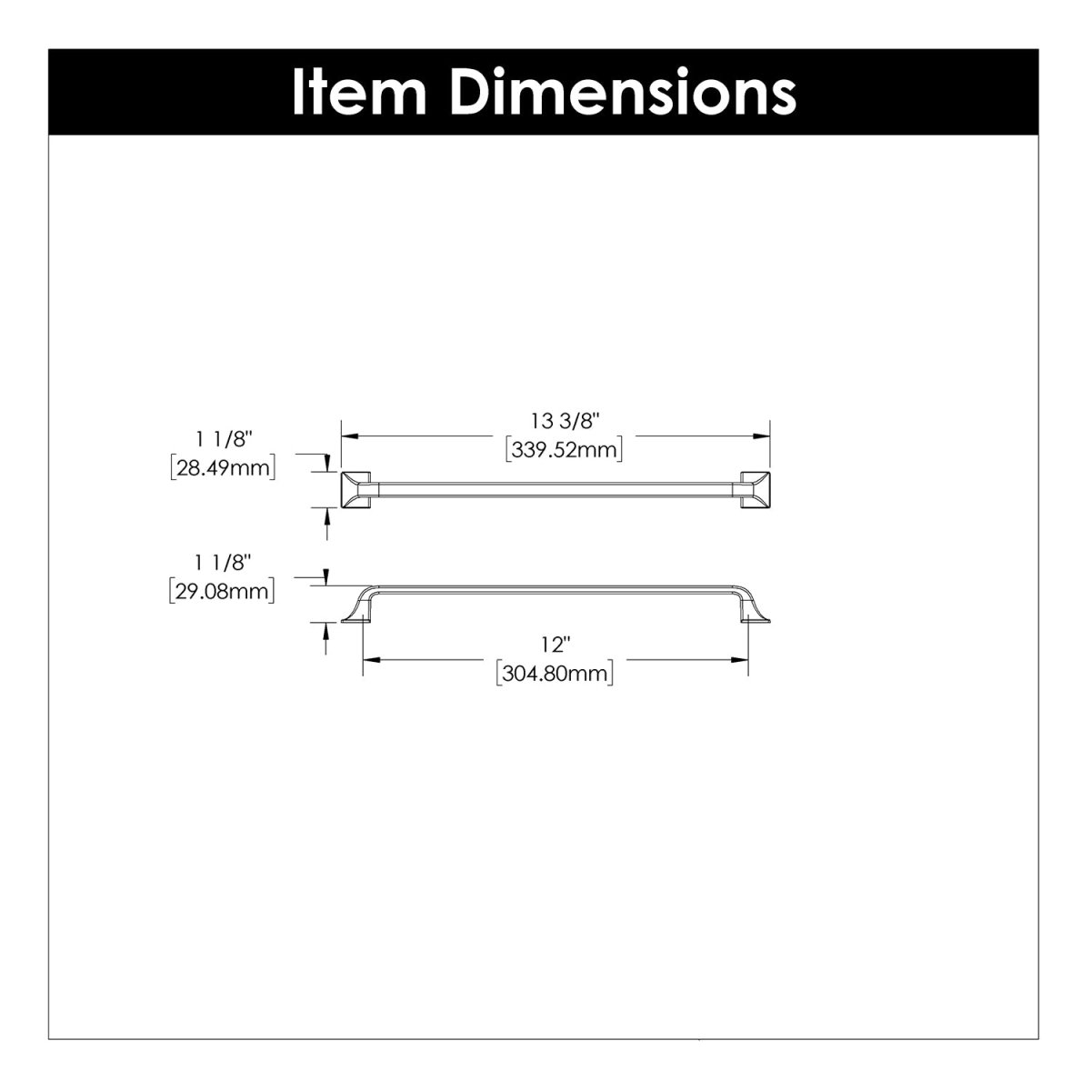 12 Inch Drawer Pulls Center to Center - Hickory Hardware - BUILDMYPLACE