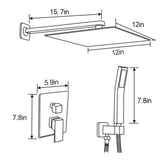 12 Inch Shower Head With Hand Held Combo - Brass Material Finish Shower System - BUILDMYPLACE