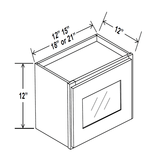 12 inch Wall Cabinet - 12W x 12H x 12D - Aria White Shaker - BUILDMYPLACE