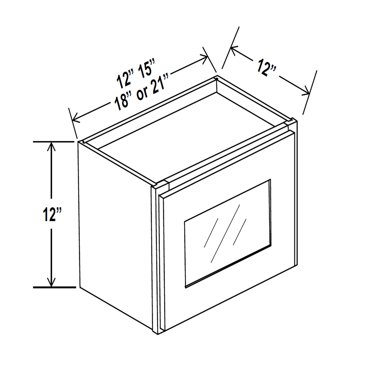 12 inch Wall Cabinet - 12W x 12H x 12D - Aria White Shaker - RTA - BUILDMYPLACE