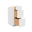 12 Inch Wide 3 Drawer Vanity Cabinet - Handicap Accessible - Luxor White Shaker - Ready To Assemble, 12"W x 32.5"H x 21"D - BUILDMYPLACE