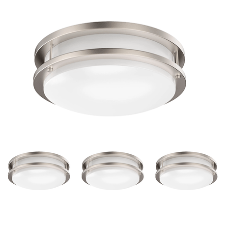 12" LED Flush Mount Ceiling Lights - 18W - Double Ring Design - 1050 Lm - Dimmable Flush Mount - BUILDMYPLACE