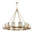 12 - Light Ring Chandelier Ceiling Light in Brass Finish with Clear Glass, Diam 50" Height 39", 120V, Bulb Type B10, Socket Type E12, Max wattage Per Socket 60W - BUILDMYPLACE