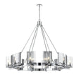 12 - Light Ring Chandelier Ceiling Light in Chrome Finish with Clear Glass, Diam 50" Height 39", 120V, Bulb Type B10, Socket Type E12, Max wattage Per Socket 60W - BUILDMYPLACE