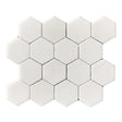 12" X 10" X 10 mm Thassos White 3" Hexagon Polished Mosaic - BUILDMYPLACE