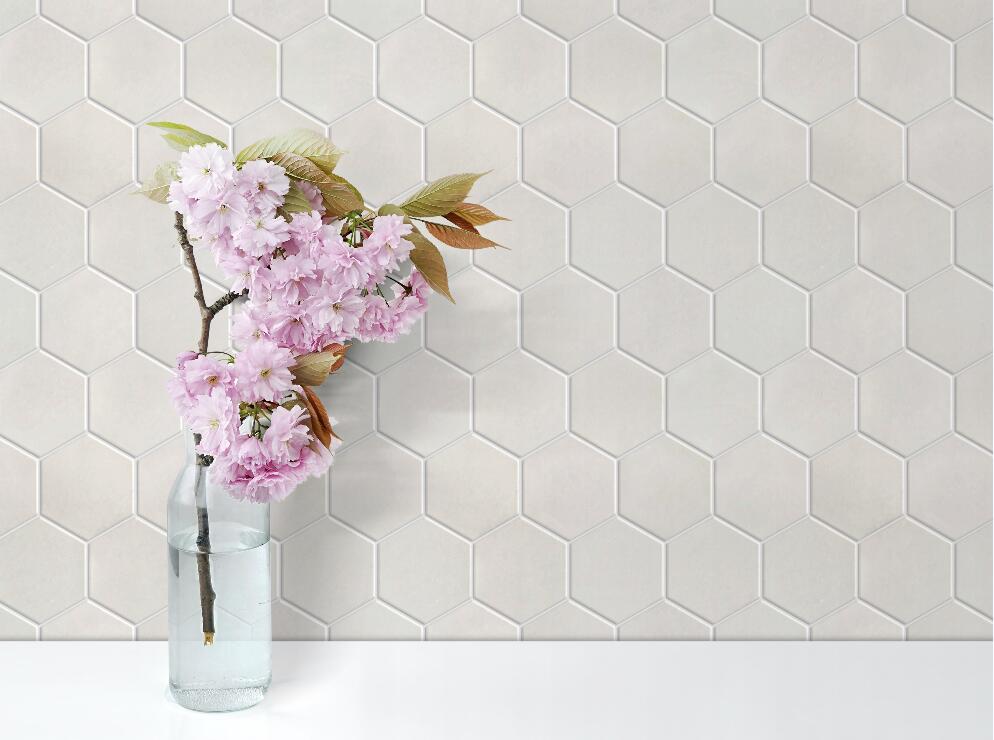 12" X 10" X 10 mm Thassos White 3" Hexagon Polished Mosaic - BUILDMYPLACE