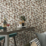 12 x 11 inch Glass & Stone Mosaic Tile with Brown Color and Glossy Finish - BUILDMYPLACE