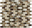 12 x 11 inch Glass & Stone Mosaic Tile with Brown Color and Glossy Finish - BUILDMYPLACE