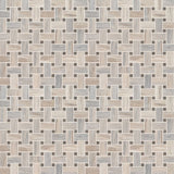 12" X 12" Angora Basketweave Polished Warm White Mosaic Sheet (10SQ FT/CTN) - BUILDMYPLACE