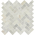 12" X 12" Arabescato Carrara Herringbone Honed Cool White Pattern Mosaic Sheet (9.4SQ FT/CTN) - BUILDMYPLACE