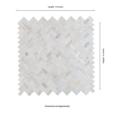 12" X 12" Arabescato Carrara Herringbone Honed Cool White Pattern Mosaic Sheet (9.4SQ FT/CTN) - BUILDMYPLACE