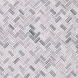 12" X 12" Bergamo Herringbone Polished Light Gray Marble Mosaic Sheet (9.4SQ FT/CTN) - BUILDMYPLACE