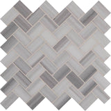 12" X 12" Bergamo Herringbone Polished Light Gray Marble Mosaic Sheet (9.4SQ FT/CTN) - BUILDMYPLACE