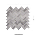 12" X 12" Bergamo Herringbone Polished Light Gray Marble Mosaic Sheet (9.4SQ FT/CTN) - BUILDMYPLACE