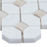 12" X 12" Bianco Dolomite Crema Warm White Dotty Pattern Mosaic Sheet (10.7SQ FT/CTN) - BUILDMYPLACE