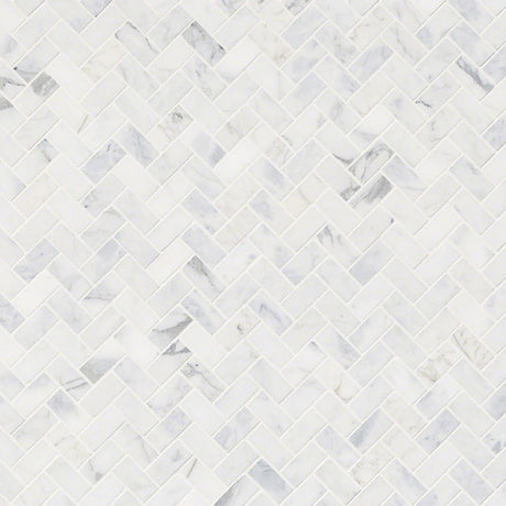 12" X 12" Calacatta Cressa Herringbone Honed Mosaic Sheet (9.4SQ FT/CTN) - BUILDMYPLACE