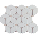 12" X 12" Cecily Pattern Polished Warm White Marble Cubed Mosaic Sheet (9.5SQ FT/CTN) - BUILDMYPLACE