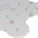 12" X 12" Cecily Pattern Polished Warm White Marble Cubed Mosaic Sheet (9.5SQ FT/CTN) - BUILDMYPLACE