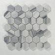 12 X 12 in. Bluewhale 2" Hexagon White Honed Marble Mosaic - BUILDMYPLACE