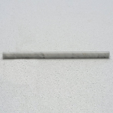 1/2 x 12 in. Carrara White Polished Marble Pencil Liner Trim Molding - BUILDMYPLACE