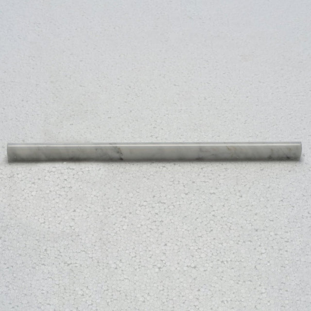 1/2 x 12 in. Carrara White Polished Marble Pencil Liner Trim Molding - BUILDMYPLACE