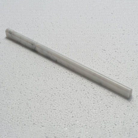 1/2 x 12 in. Carrara White Polished Marble Pencil Liner Trim Molding - BUILDMYPLACE