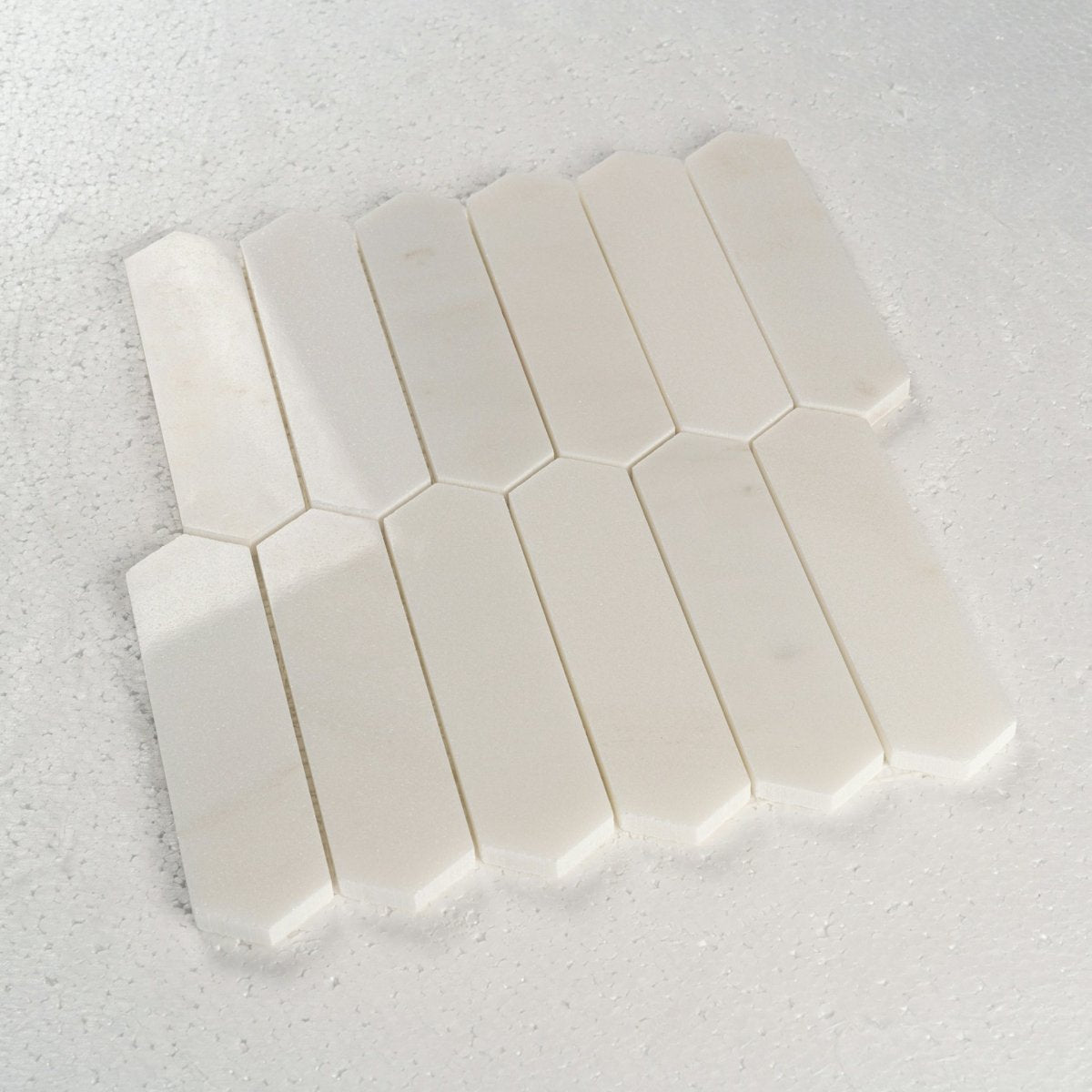 12 X 12 in. Eastern Polished White 38mm Picket Marble Mosaic Tile - BUILDMYPLACE