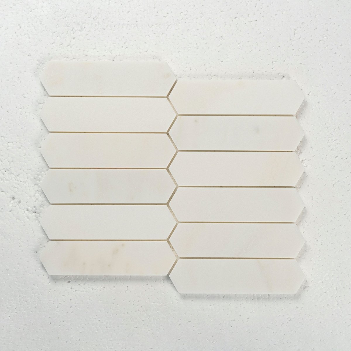 12 X 12 in. Eastern Polished White 38mm Picket Marble Mosaic Tile - BUILDMYPLACE