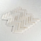 12 X 12 in. Eastern White 1x3 Herringbone Honed Marble Mosaic Tile - BUILDMYPLACE