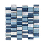 12 x 12 in Glass & Stone Mosaic Tile with Mix Color and Glossy & Frosted Finish - BUILDMYPLACE