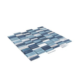 12 x 12 in Glass & Stone Mosaic Tile with Mix Color and Glossy & Frosted Finish - BUILDMYPLACE