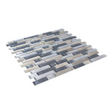 12 x 12 in Mosaic Tile with Grey Color and Glossy Finish - BUILDMYPLACE