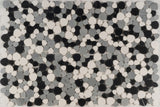 12 X 12 in. Pebblestone Thaissos/Black/Grey Honed Mosaic - BUILDMYPLACE