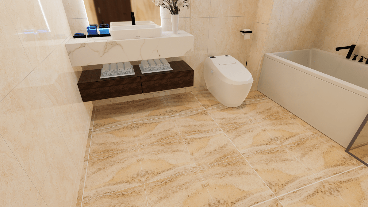 12 X 12 In Picasso Filled & Honed Travertine - BUILDMYPLACE