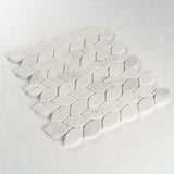 12 X 12 in. Statuario Braid Leaf Shape White Honed Marble Mosaic Tile - BUILDMYPLACE