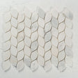 12 X 12 in. Statuario Braid Leaf Shape White Honed Marble Mosaic Tile - BUILDMYPLACE