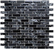 12 x 12 inch Glass Mosaic Tile with Black Color and Glossy & Frosted Finish - BUILDMYPLACE