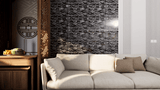 12 x 12 inch Glass Mosaic Tile with Black Color and Glossy & Frosted Finish - BUILDMYPLACE